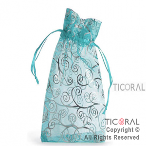 BOLSA ORGANZA TURQUESA 13X20 ARABESCO HS3967-10 x 1